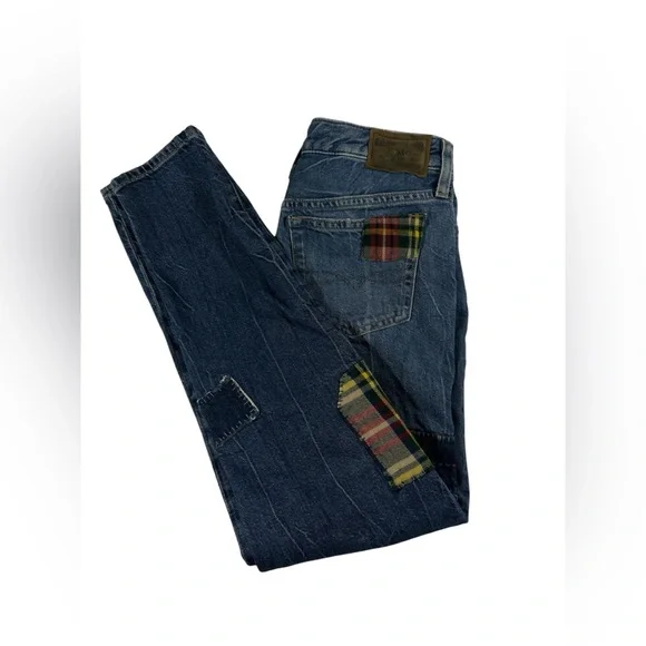 Polo Ralph Lauren Astor Slim Boyfriend Patchwork Distressed Denim Jeans 14 - Picture 2 of 16